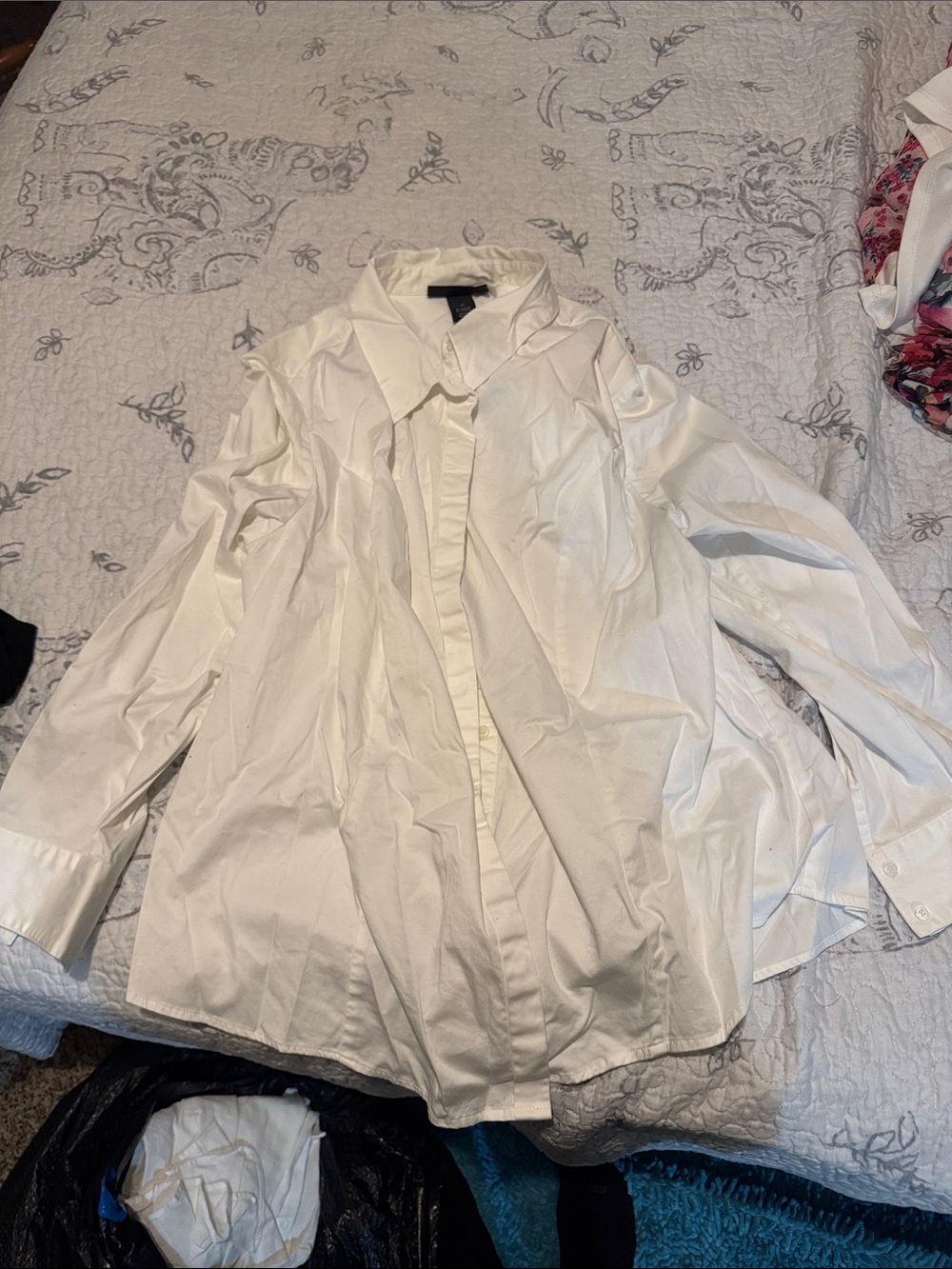 Lane Bryant White Button-Down Shirt